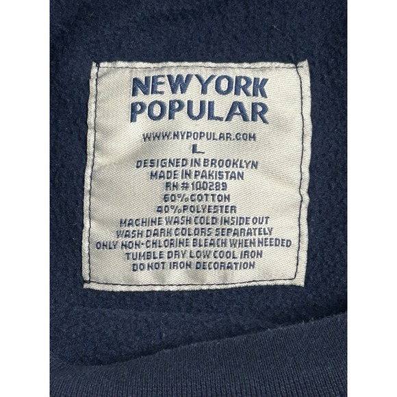 New York Popular Boston Sweatshirt Navy Blue Large Preppy Academic Old Money - Picture 7 of 8